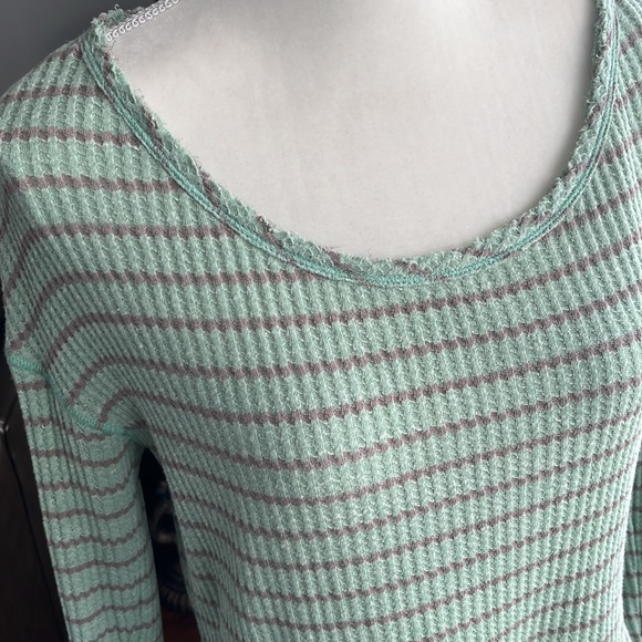 Free People long sleeved peplum style striped top - Picture 2 of 7